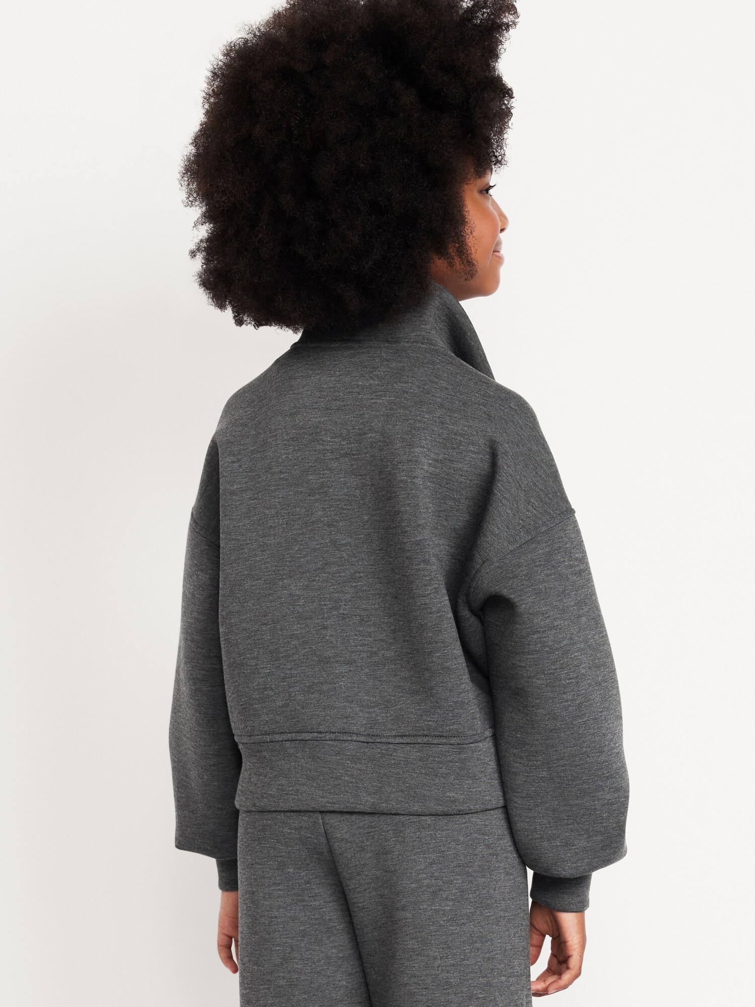 Толстовка Old Navy Bounce Fleece Half-Zip Pullover Sweatshirt для девочек, цвет: Угольный — фото 2