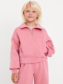 Image number 1 showing, Half-Zip Bounce Fleece Pullover Sweatshirt for Girls