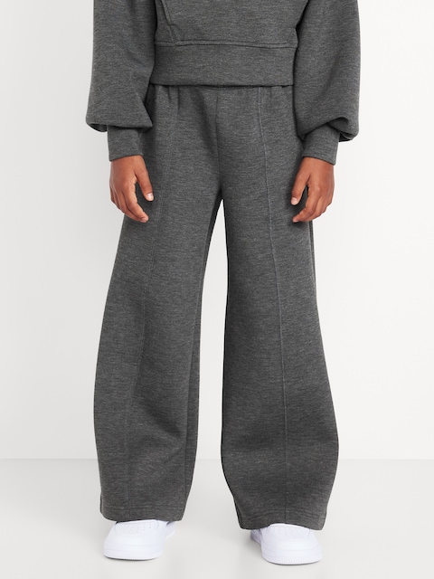 High-Waisted Bounce Fleece Wide-Leg Sweatpants for Girls - Charcoal
