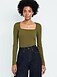 Long-Sleeve Square-Neck Top - image 2