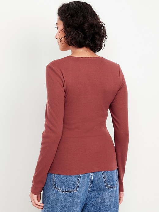 Image number 2 showing, Long-Sleeve Square-Neck Top