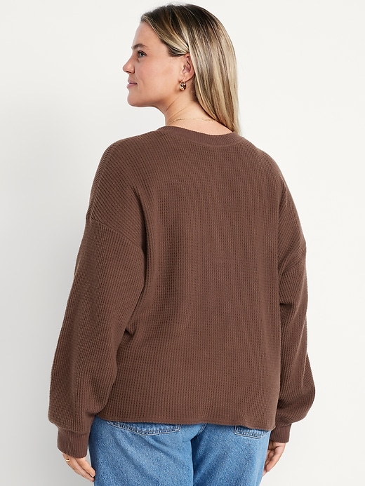 Image number 7 showing, Oversized Cozy Waffle Henley Top