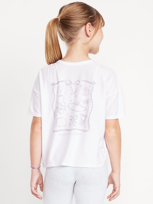 Image number 2 showing, CloudMotion Cropped Graphic Performance T-Shirt for Girls