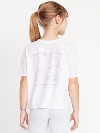 Image number 2 showing, CloudMotion Cropped Graphic Performance T-Shirt for Girls