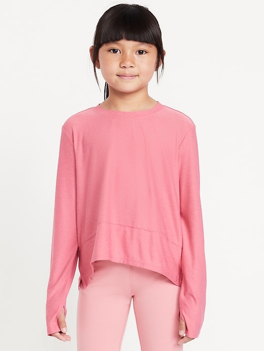 Image number 1 showing, CloudMotion Long-Sleeve Performance T-Shirt for Girls