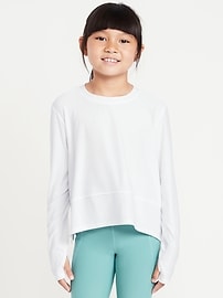 Image number 1 showing, CloudMotion Long-Sleeve Performance T-Shirt for Girls
