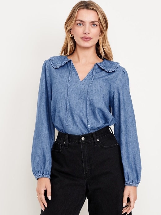 Image number 1 showing, Ruffle-Collar Top