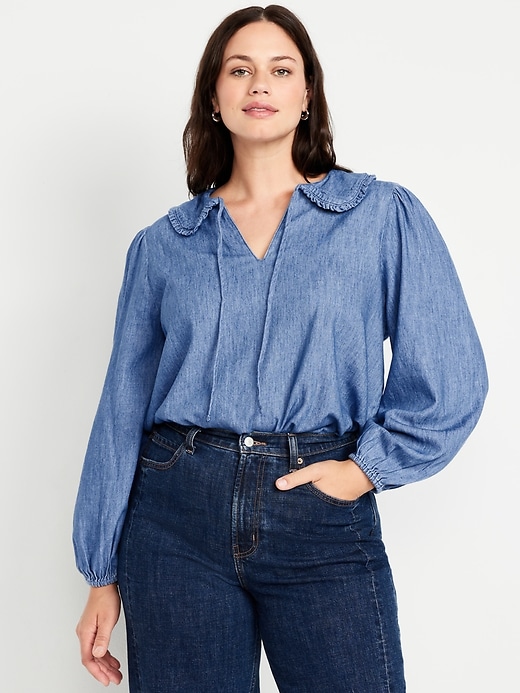 Image number 5 showing, Ruffle-Collar Top