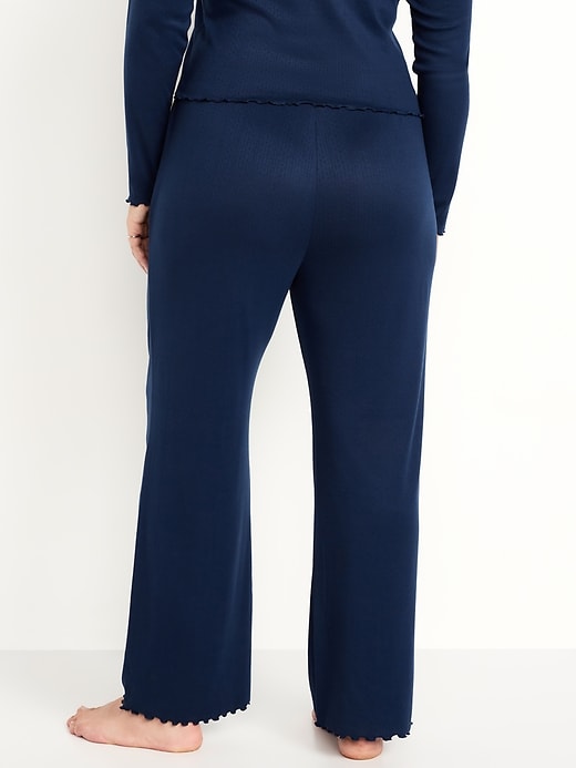 Image number 6 showing, High-Waisted Cozy Rib Pajama Pants