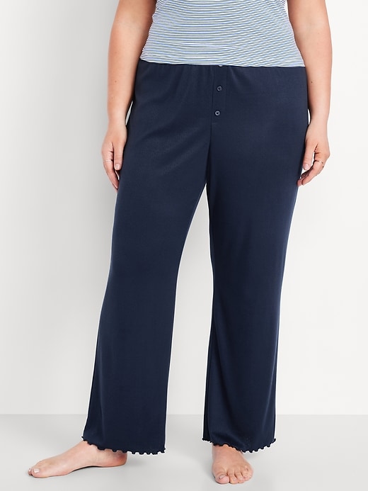 Image number 7 showing, High-Waisted Cozy Rib Pajama Pants