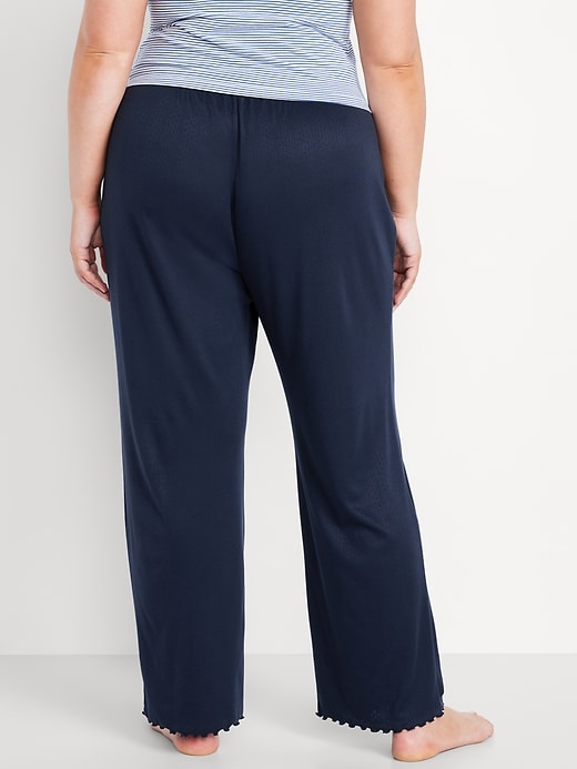 Image number 8 showing, High-Waisted Cozy Rib Pajama Pants