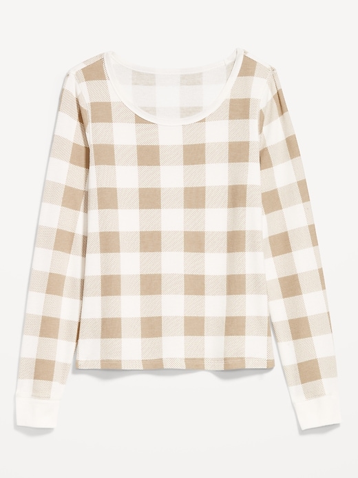 Image number 7 showing, Scoop-Neck Waffle Pajama Top for Women