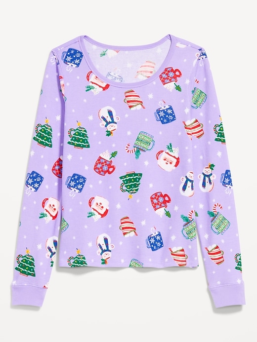 Image number 7 showing, Scoop-Neck Waffle Pajama Top for Women