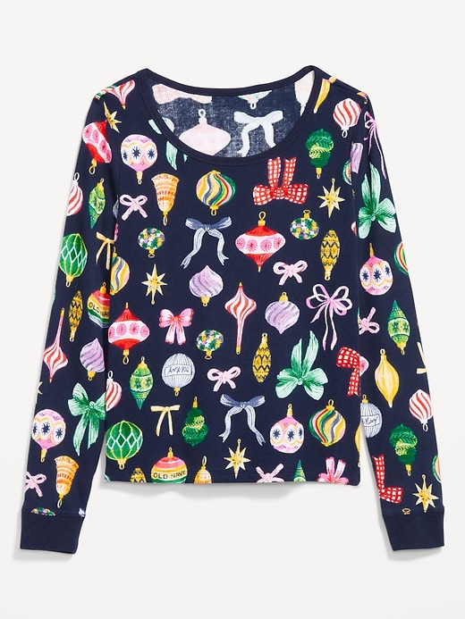 Image number 7 showing, Scoop-Neck Waffle Pajama Top for Women