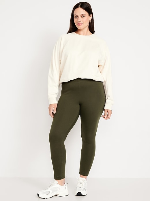 Image number 4 showing, High-Waisted Fleece-Lined Ankle Leggings