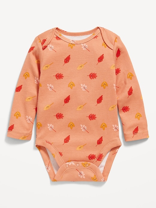 Image number 1 showing, Printed Long-Sleeve Bodysuit for Baby