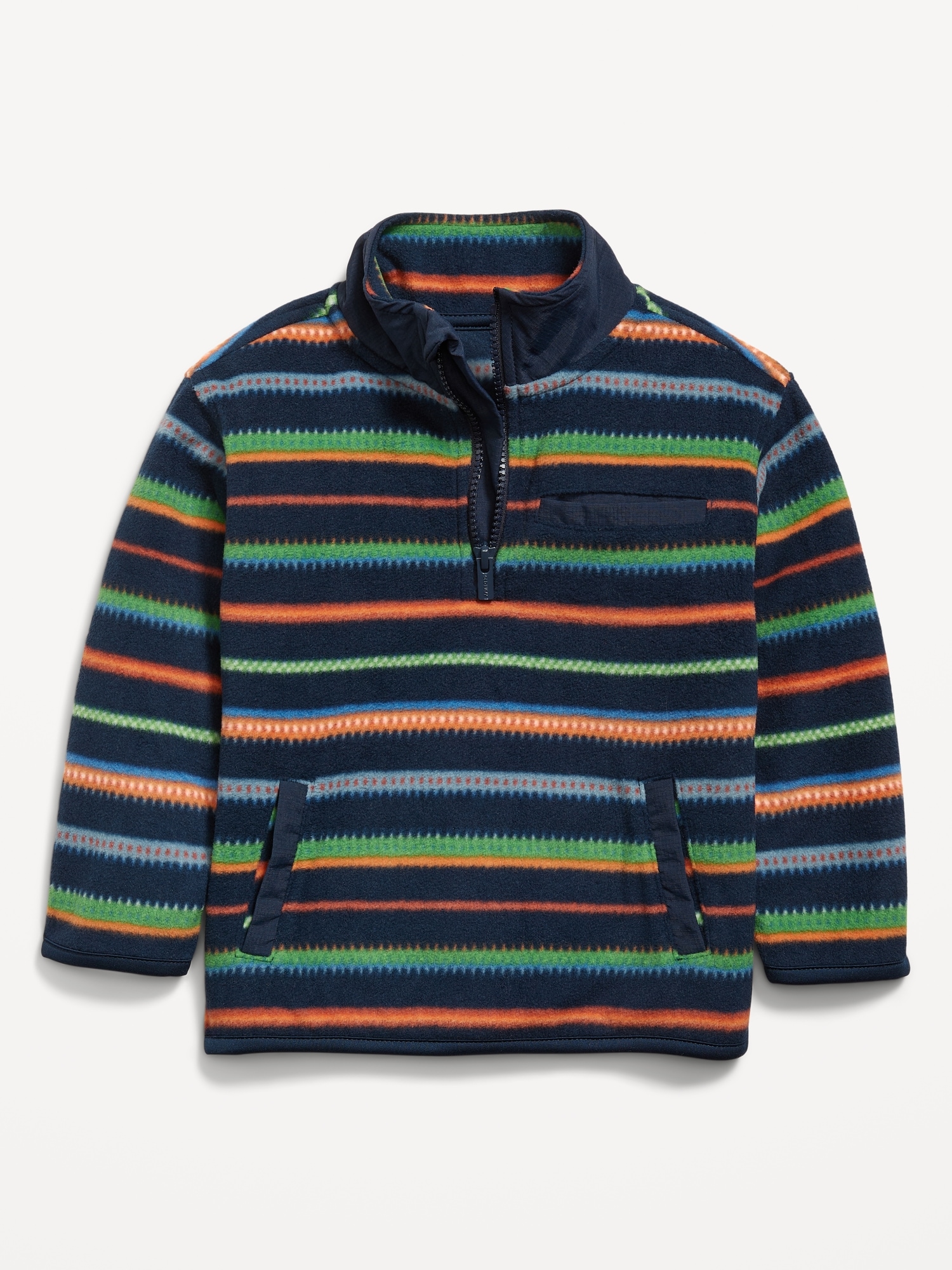 Oversized Microfleece Quarter-Zip Pullover Sweater for Toddler Boys