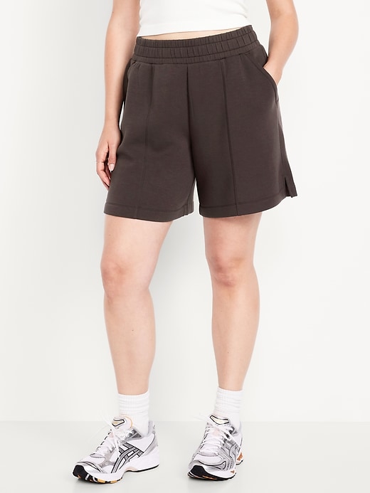 Image number 4 showing, High-Waisted Bounce Fleece Shorts -- 8-inch inseam