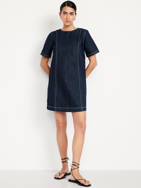 Denim Mini Dress - Dark Rinse