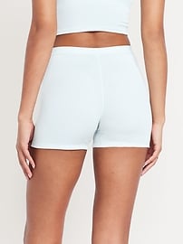 Image number 2 showing, High-Waisted Ribbed Boyshort Briefs -- 3-inch inseam