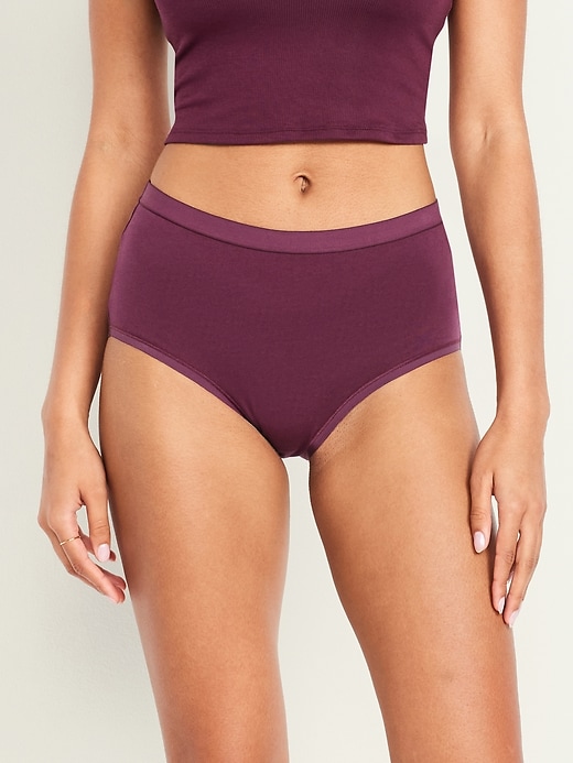 Image number 2 showing, High-Waisted Everyday Brief Cotton Underwear 6-Pack
