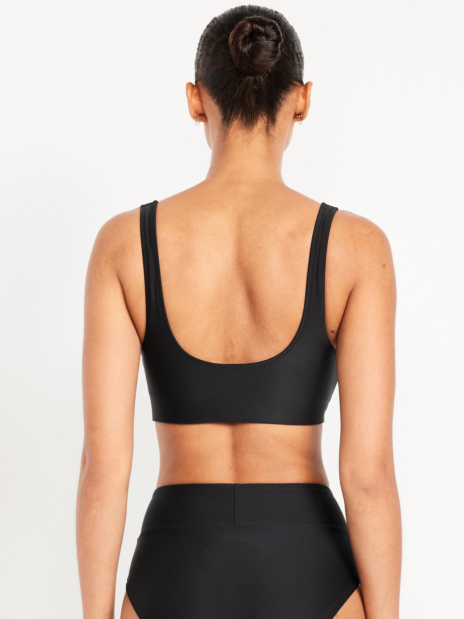 Matte Scoop-Neck Bikini Swim Top