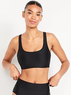 Matte Scoop-Neck Bikini Swim Top