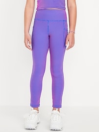 Image number 3 showing, High-Waisted PowerSoft Ribbed Performance 7/8 Leggings for Girls