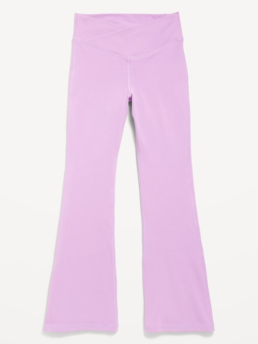 Image number 4 showing, High-Waisted PowerChill Crossover Flared Leggings for Girls