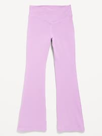 Image number 4 showing, High-Waisted PowerChill Crossover Flared Leggings for Girls
