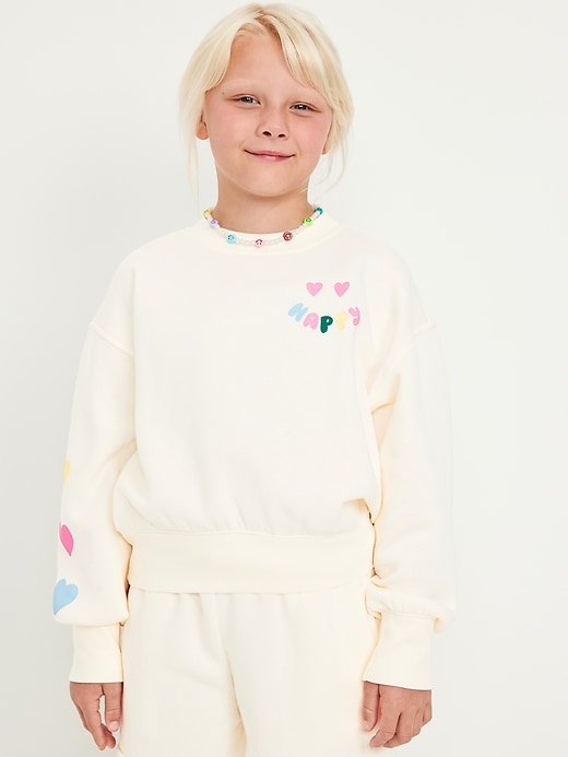 Image number 1 showing, Favorite Fleece Oversized Graphic Sweatshirt for Girls