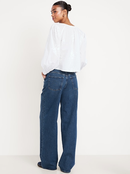 Image number 3 showing, Mid-Rise Slouchy Wide-Leg Jeans