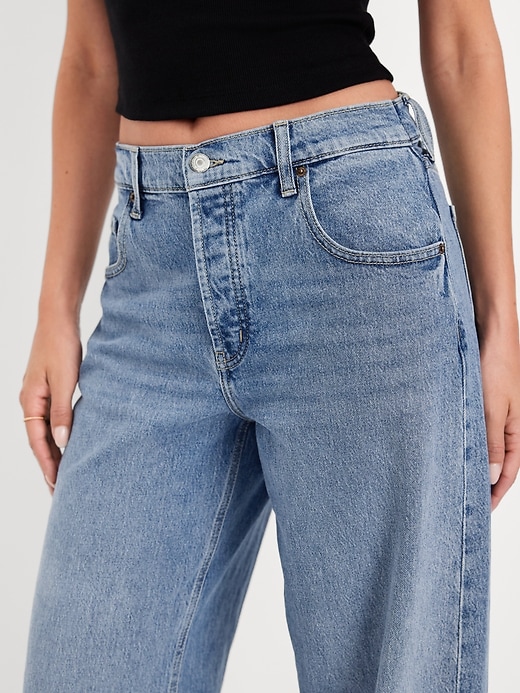 Image number 6 showing, Mid-Rise Slouchy Wide-Leg Jeans