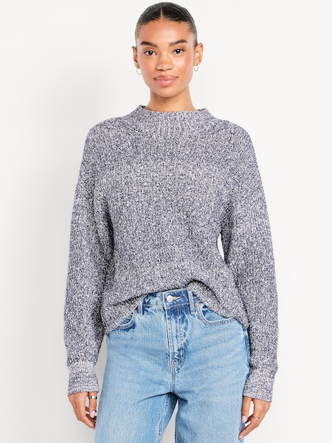 SoSoft Cropped Mock-Neck Sweater - Inkwell