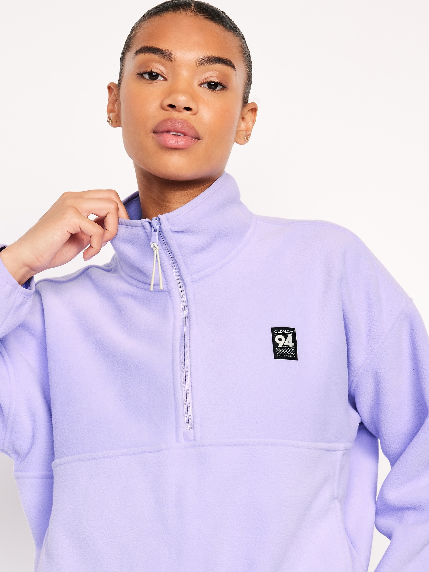 Oversized Performance Microfleece Cropped Half Zip | Old Navy