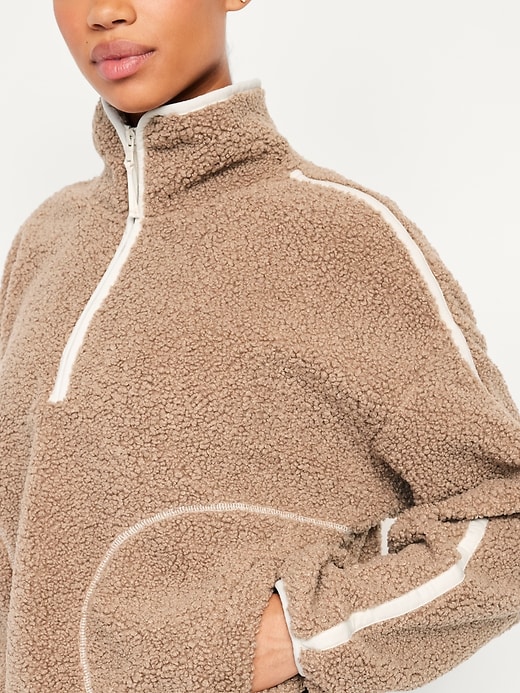 Image number 4 showing, Loose Sherpa Quarter-Zip Pullover