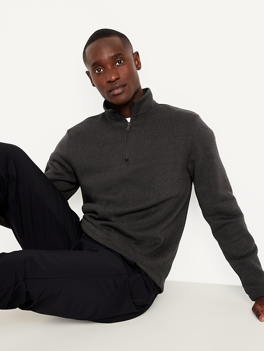 Image number 3 showing, Sweater-Knit Fleece Quarter-Zip Pullover