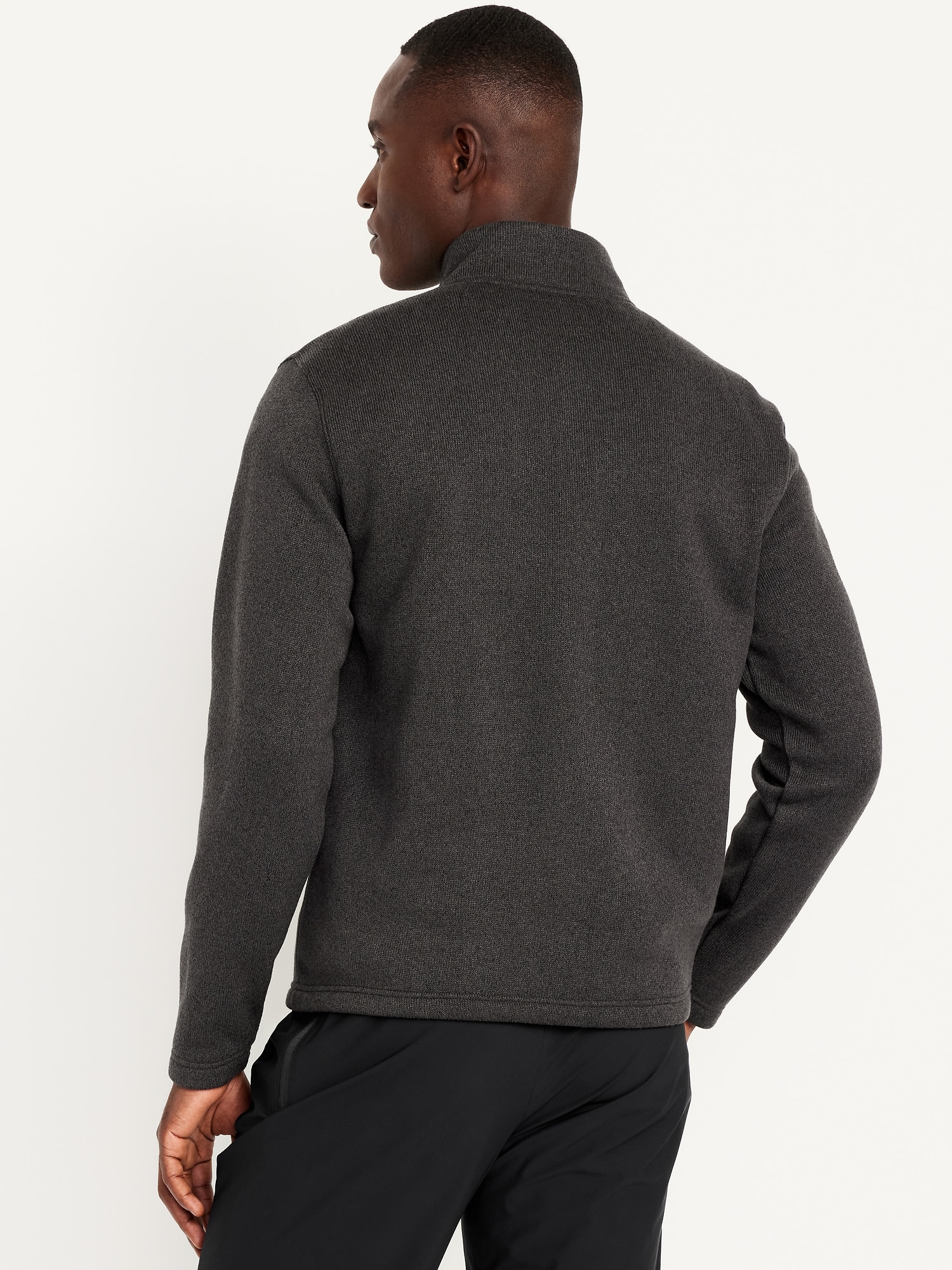 Sweater-Knit Fleece Quarter-Zip Pullover
