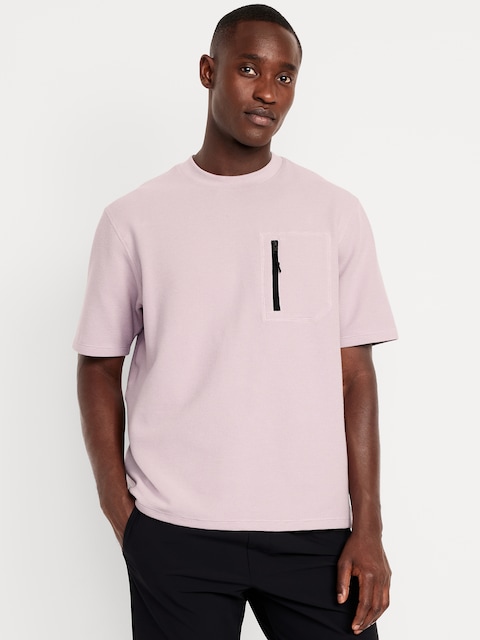 Oversized Tech Waffle T-Shirt - Liquid Lustre