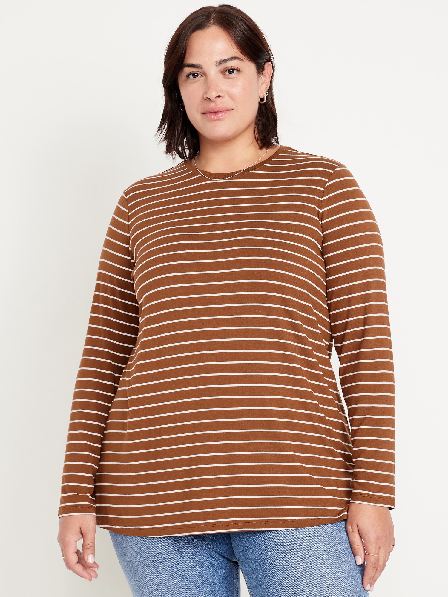 Luxe Long-Sleeve Crew-Neck Tunic