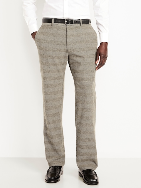 90's Straight Textured Trouser Pants - Plaid