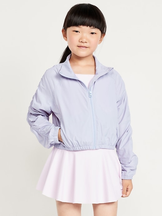 Image number 3 showing, Long Ruched-Sleeve Jacket for Girls