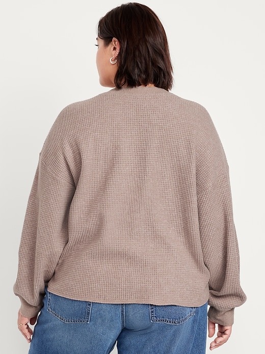 Image number 7 showing, Oversized Cozy Waffle Henley Top