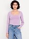 Fitted Double-Layer Scoop-Neck Top - image 5
