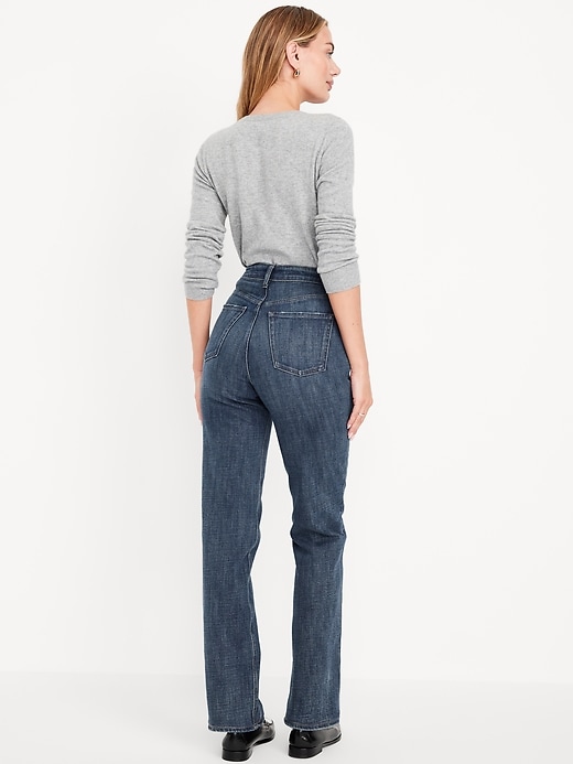 Image number 3 showing, Extra High-Waisted Straight Jeans