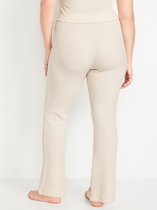 Image number 6 showing, High-Waisted Cozy Waffle Flare Pants