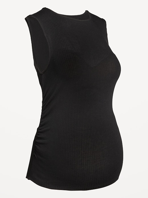 Image number 4 showing, Maternity Sleeveless High-Neck Rib Top