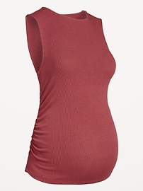 Image number 1 showing, Maternity Sleeveless High-Neck Rib Top