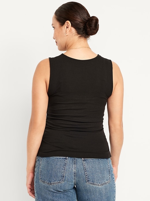 Image number 2 showing, Maternity Sleeveless High-Neck Rib Top