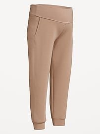 Image number 2 showing, Maternity Bounce Fleece Rollover-Waist Jogger Sweatpants